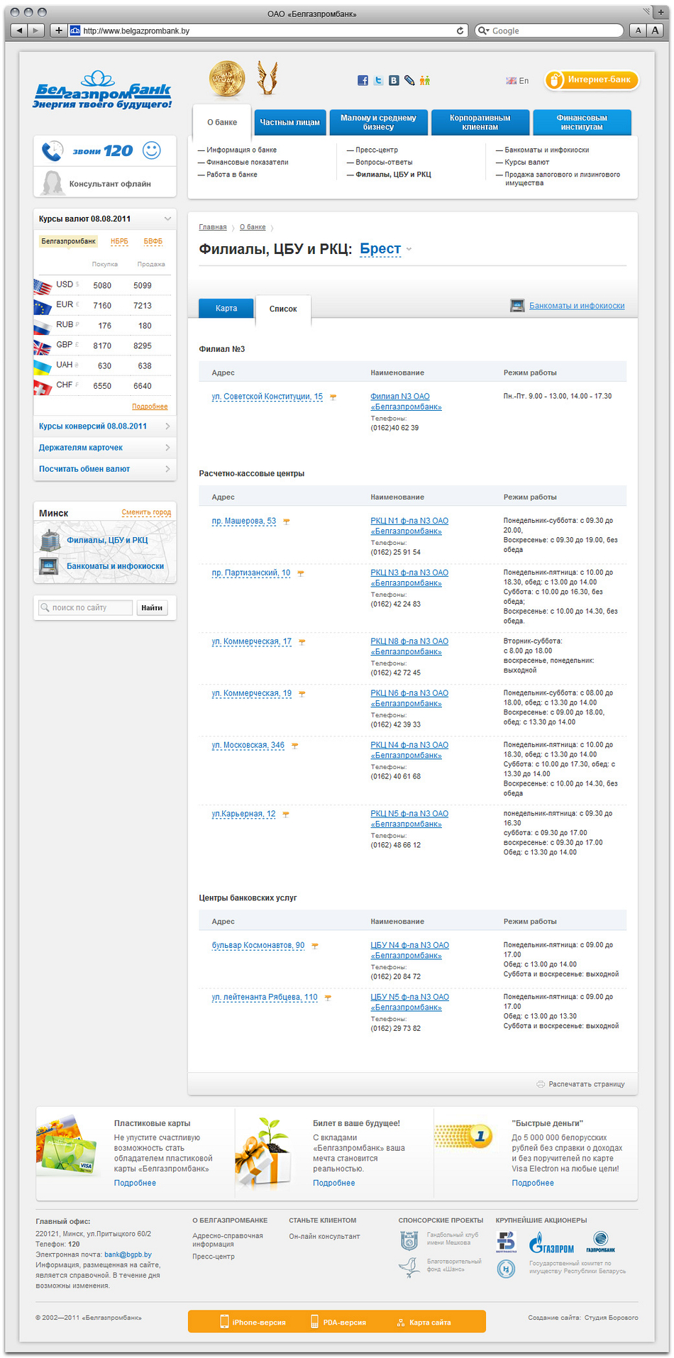 Валютная карта белгазпромбанк